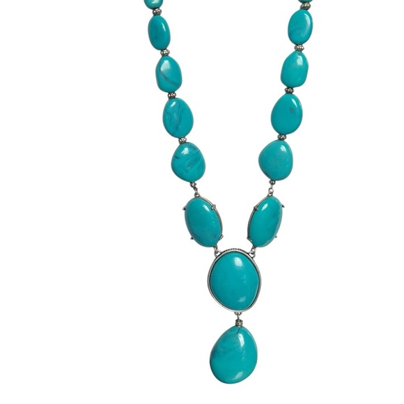 Turquoise Statement Necklace Costume Jewelry Western Boho - Picture 1 of 6